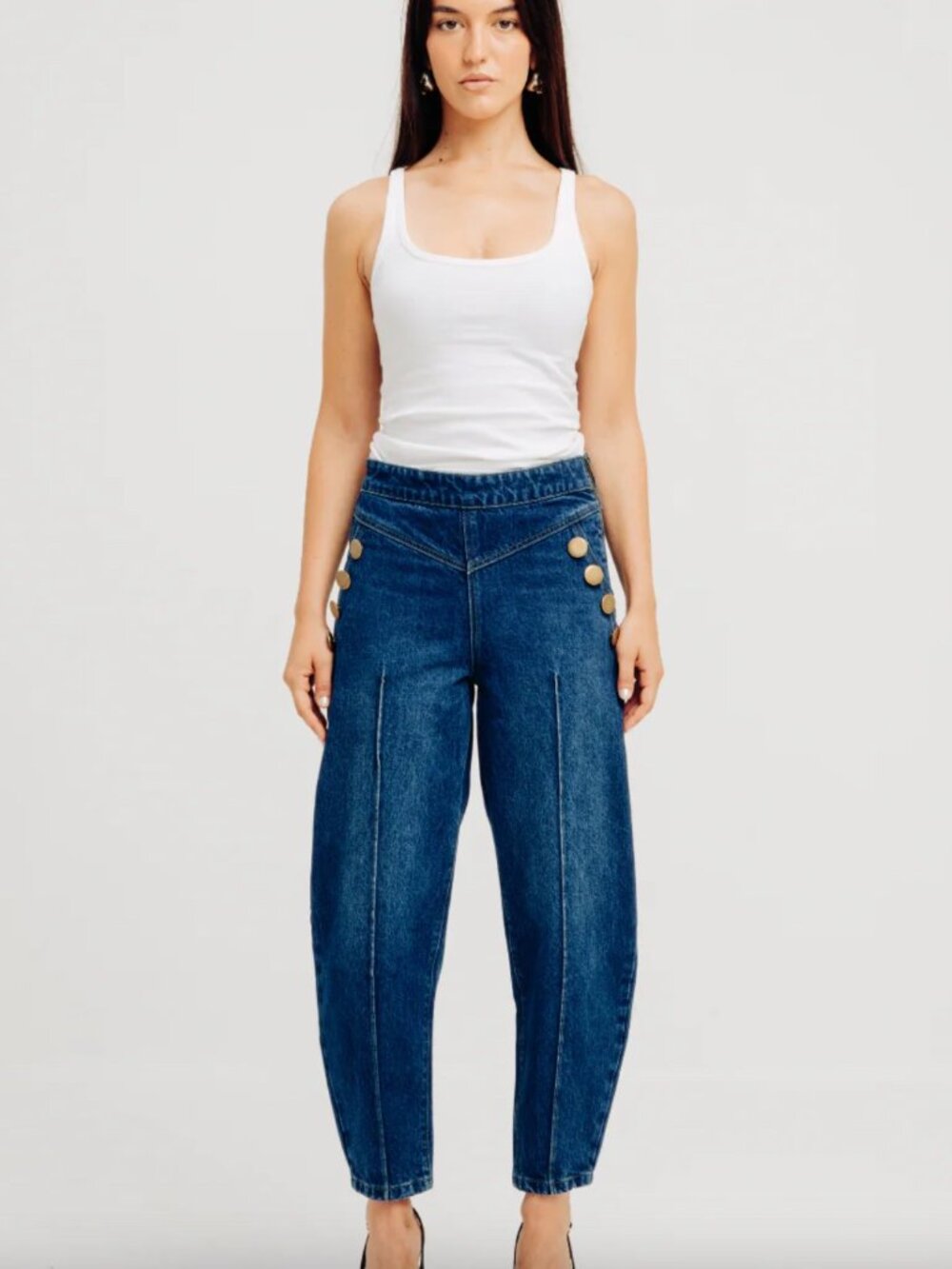 NWT Torn by Ronny Kobo Zev Jean Barrel Sailor Pants Bloomingdales Size 27 $148